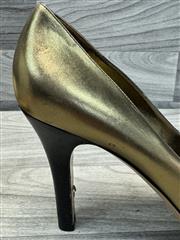GUCCI GOLD LEATHER PLATFORM PUMPS SIZE 11B